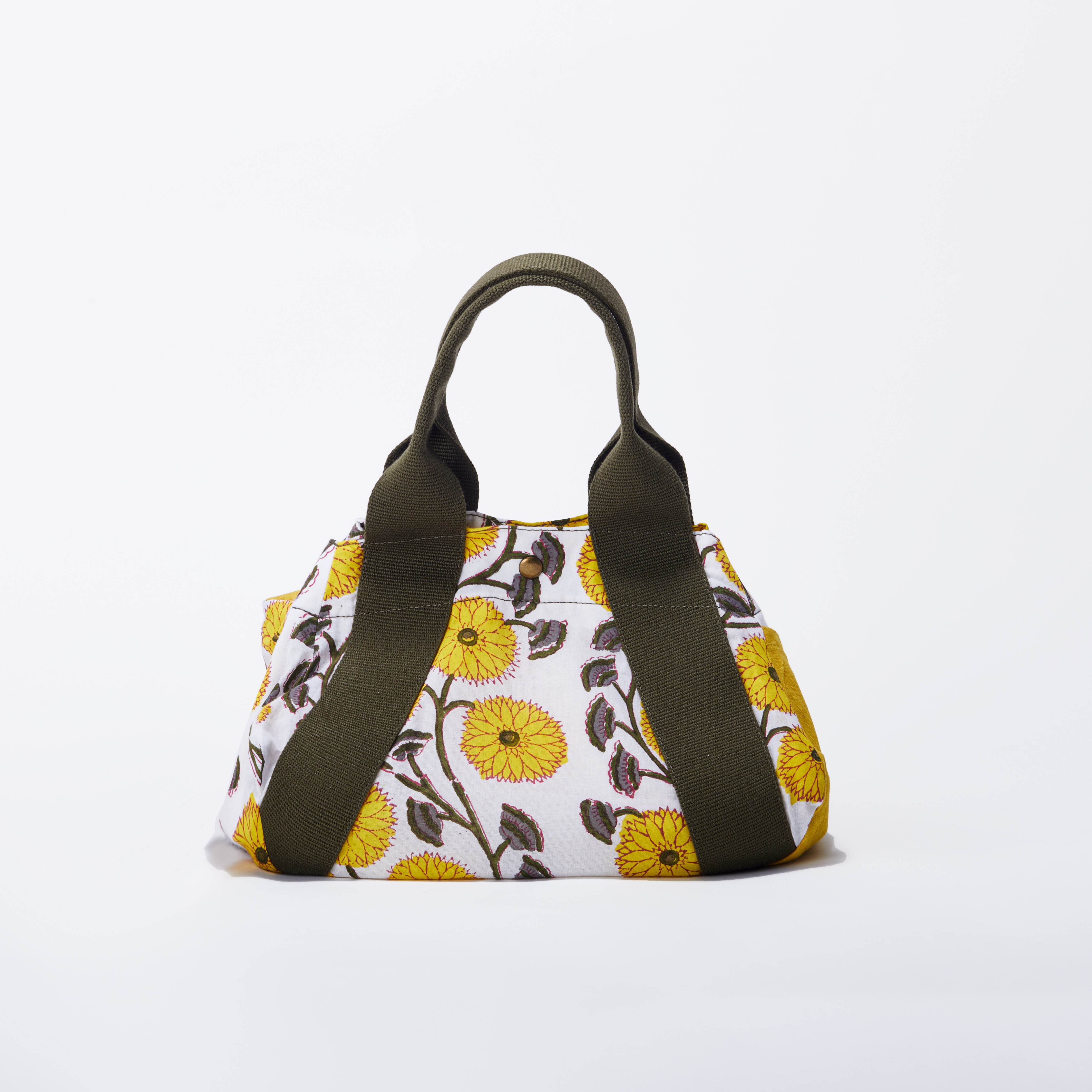 トートバッグ/【インド産ハンドブロックプリント×会津木綿】Yellow