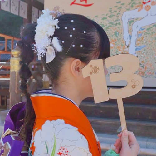 送料込] 成人式 ハーフ成人式 十三参り 木製 撮影小物 プロップス 撮影