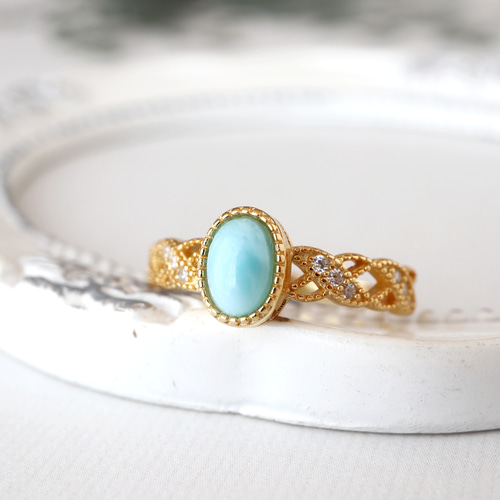 上品なスタイル ✿SALE✿ 指輪・リング *天然石 *GP リング ラリマー silver925 アクセサリー