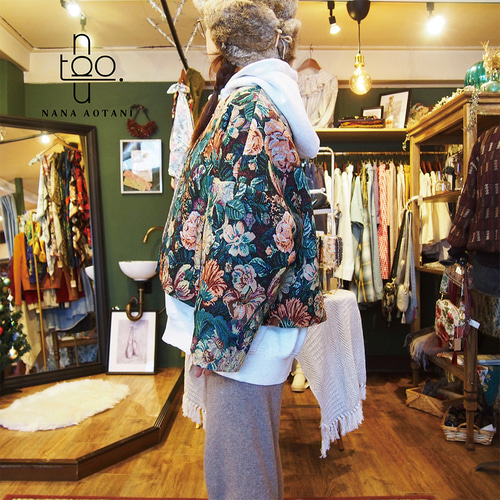 受注制作]ブラックフラワーゴブランジャケット(裏地付き) ジャケット