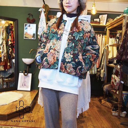 受注制作]ブラックフラワーゴブランジャケット(裏地付き) ジャケット