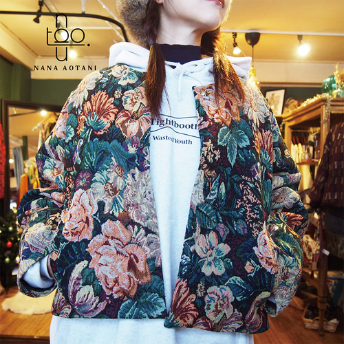 ANAP アナップ ゴブラン織り 総柄 フラワー 花柄 裏地付き コート ANAP アナップ ゴブラン織り 総柄 フラワー 花柄 裏地付き