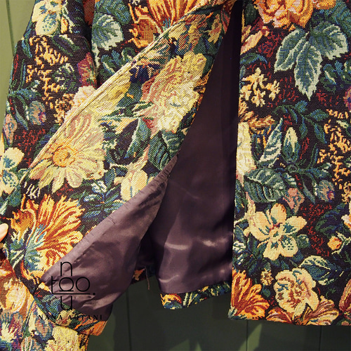 ANAP アナップ ゴブラン織り 総柄 フラワー 花柄 裏地付き コート ANAP アナップ ゴブラン織り 総柄 フラワー 花柄 裏地付き