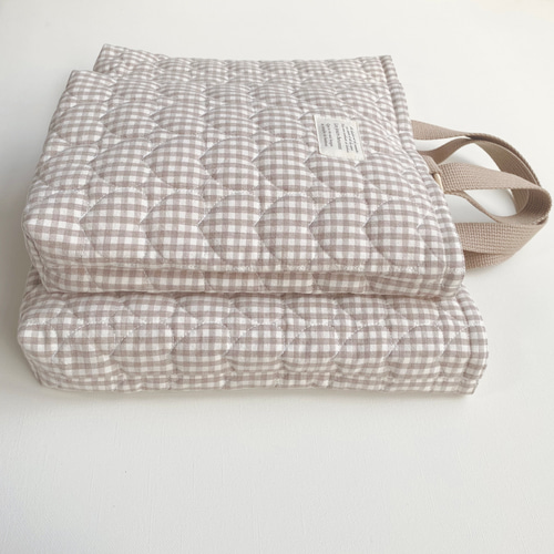 送料無料》 ぷっくりハート キルティング 4点セット ハート チェック