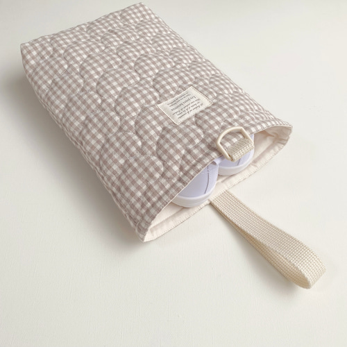 送料無料》 ぷっくりハート キルティング 4点セット ハート チェック