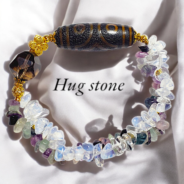 [光を呼び寄せる◆六眼天珠]フローライト オーラメノウ スモーキークォーツ