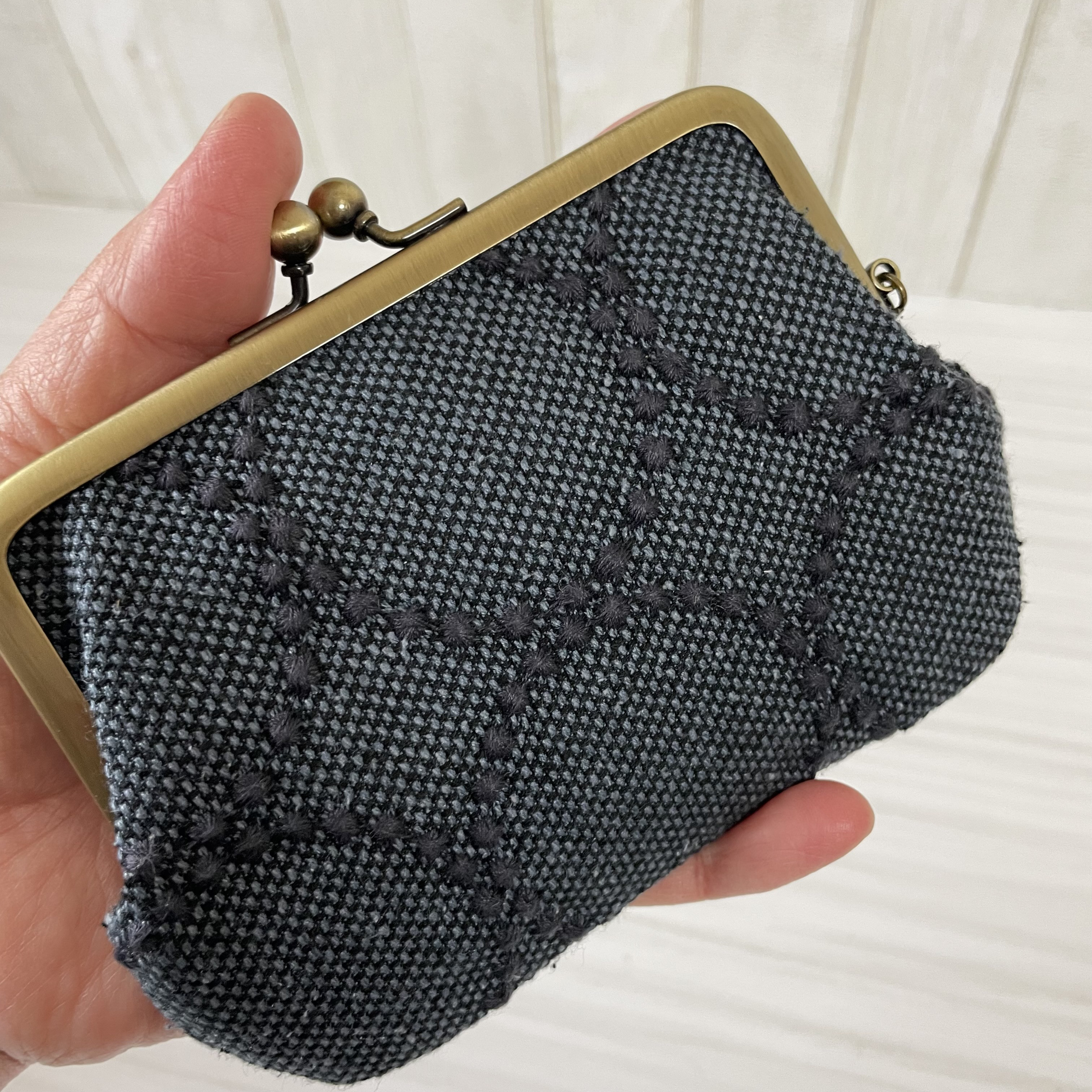 親子がま口財布　ミナペルホネン  タンバリン　ネイビー