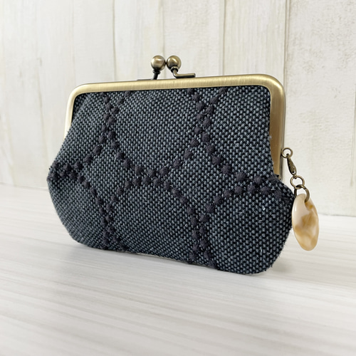 親子がま口財布 ミナペルホネン タンバリン ネイビー がま口 makopan