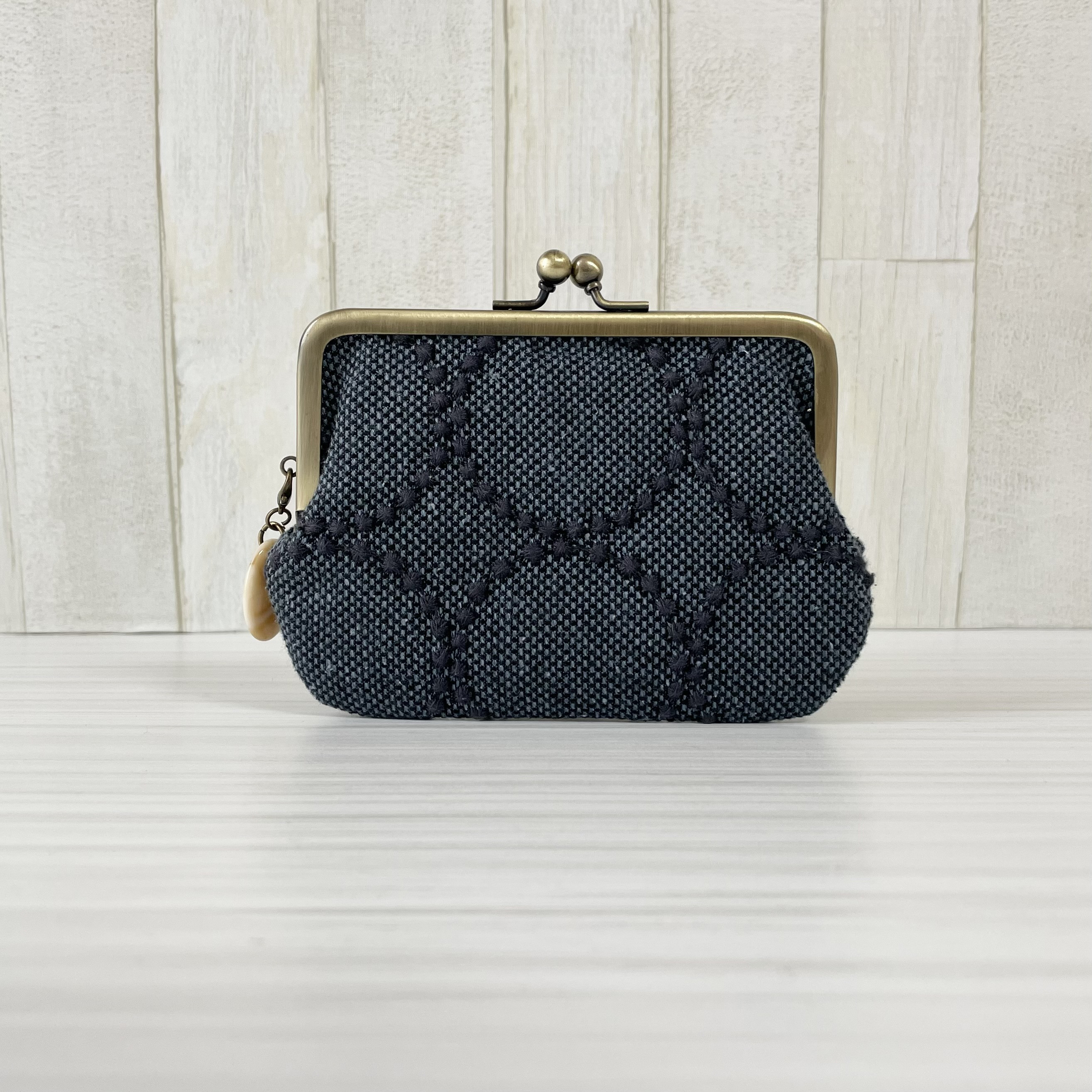 親子がま口財布　ミナペルホネン  タンバリン　ネイビー