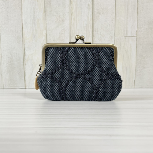 親子がま口財布 ミナペルホネン タンバリン ネイビー がま口 makopan