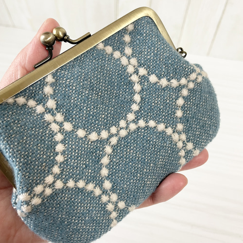 親子がま口財布 ミナペルホネン タンバリン ブルー がま口 makopan