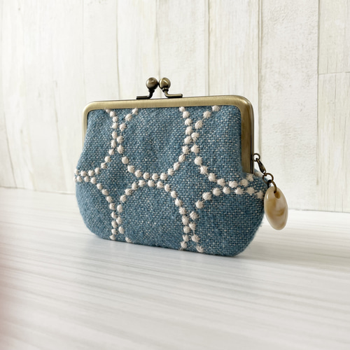 親子がま口財布 ミナペルホネン タンバリン ブルー がま口 makopan