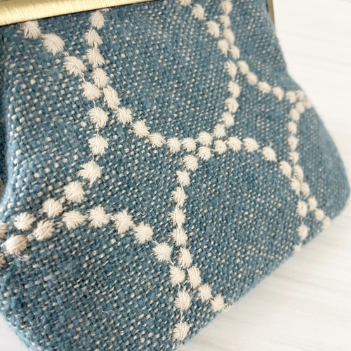 親子がま口財布 ミナペルホネン タンバリン ブルー がま口 makopan