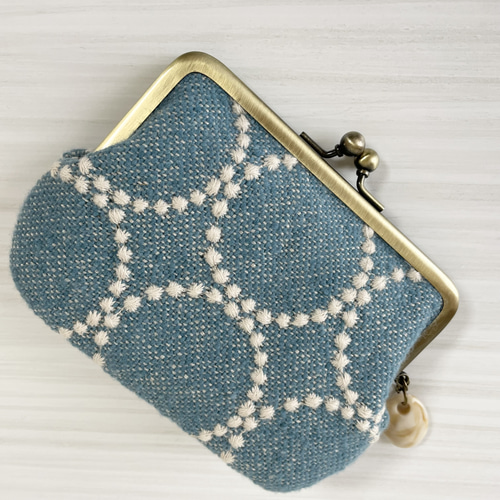 親子がま口財布 ミナペルホネン タンバリン ブルー がま口 makopan