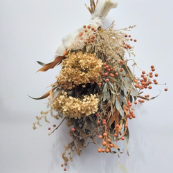 野の花スワッグ 40cm ドライフラワー 癒しのピンクカラーラベンダーNO3