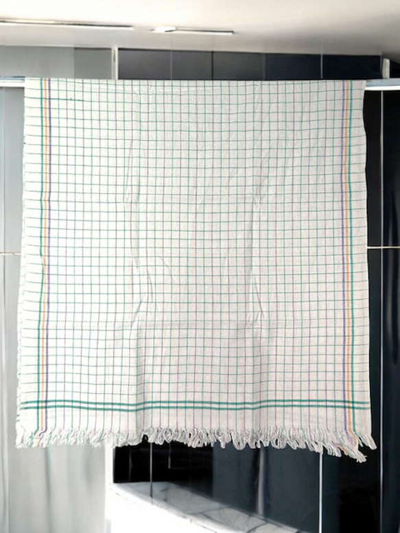 手紡ぎ手織り/70cm×150cm/バスタオル/インド/カディ/テーブルクロス/袋物 6枚目の画像
