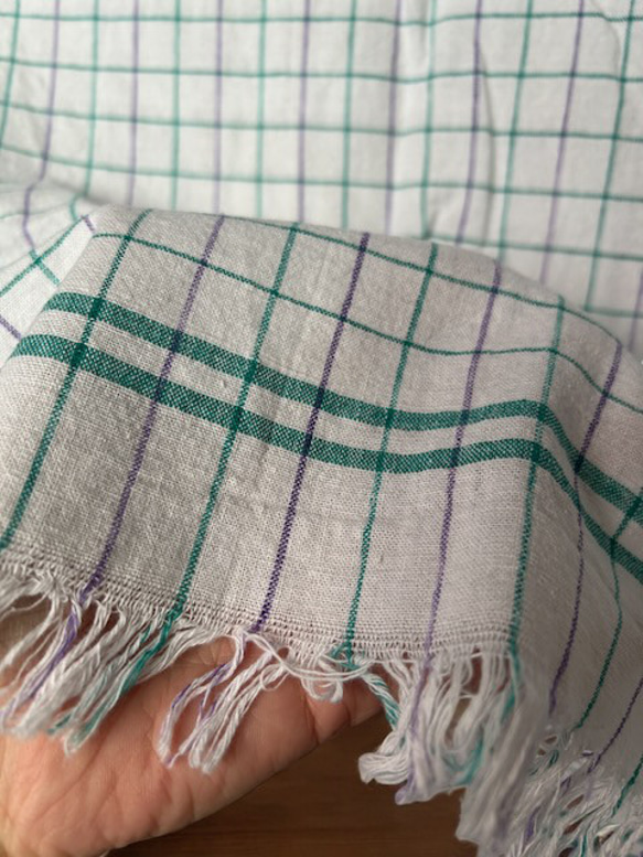 手紡ぎ手織り/70cm×150cm/バスタオル/インド/カディ/テーブルクロス/袋物 7枚目の画像