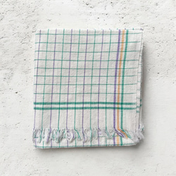 手紡ぎ手織り/70cm×150cm/バスタオル/インド/カディ/テーブルクロス/袋物 3枚目の画像