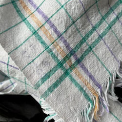 手紡ぎ手織り/70cm×150cm/バスタオル/インド/カディ/テーブルクロス/袋物 9枚目の画像