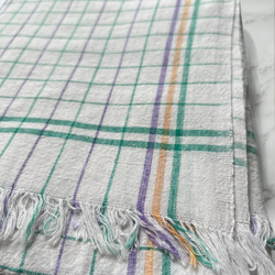 手紡ぎ手織り/70cm×150cm/バスタオル/インド/カディ/テーブルクロス/袋物 4枚目の画像