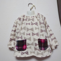 110～120cm イエロー＆ピンク系 大きいリボン、フリル 袖なし