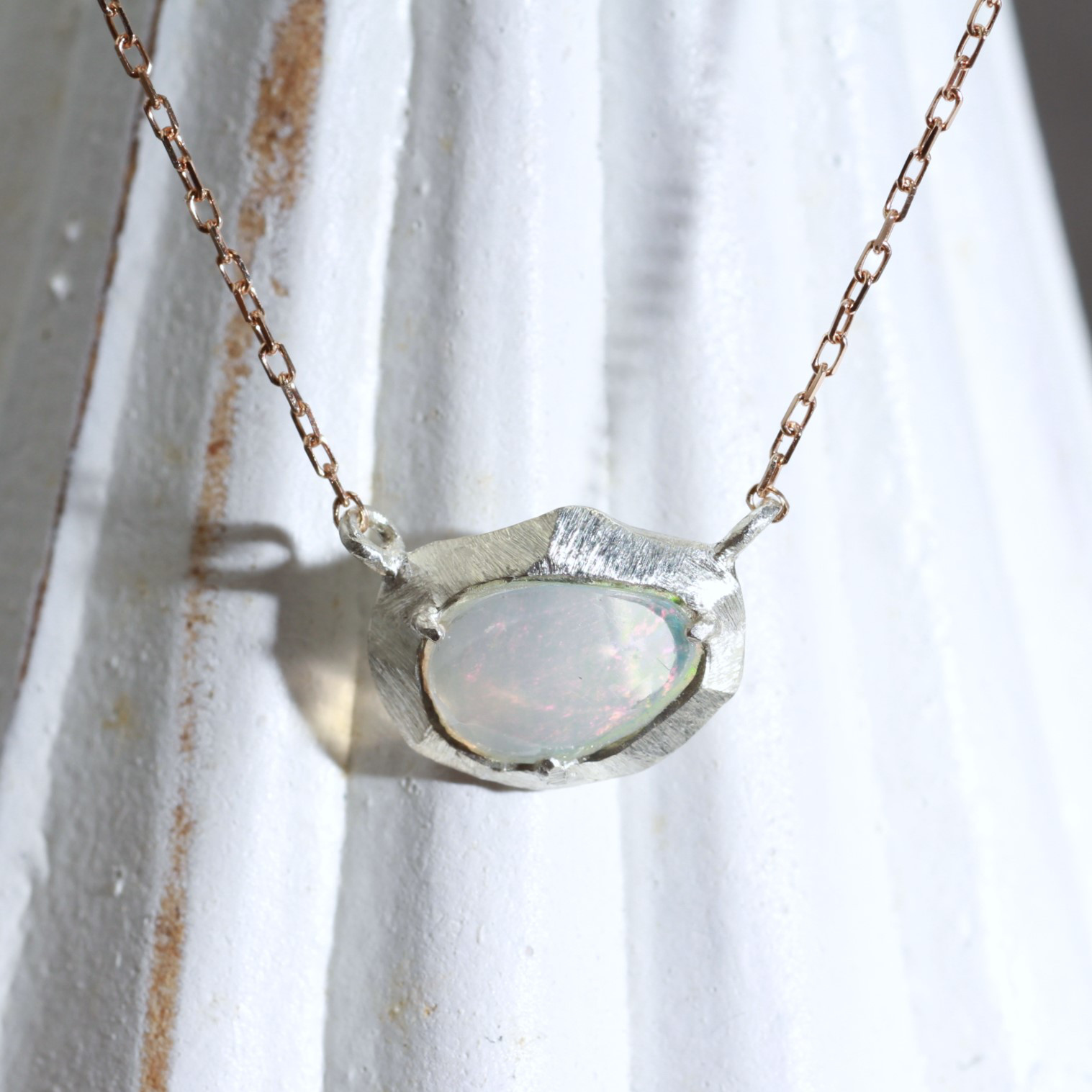 Ethereal Voyage necklace　SV925／K10PG／エチオピアオパール