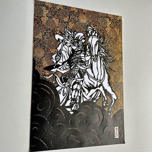切り絵”和好み”【冬・毘沙門天】 切り絵 手づくり和雑貨 紙工房季の歌 