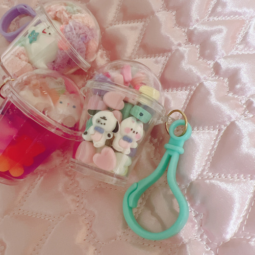 フック・チェーン付き♡ ストロー付きカップチャームキーホルダー 30個