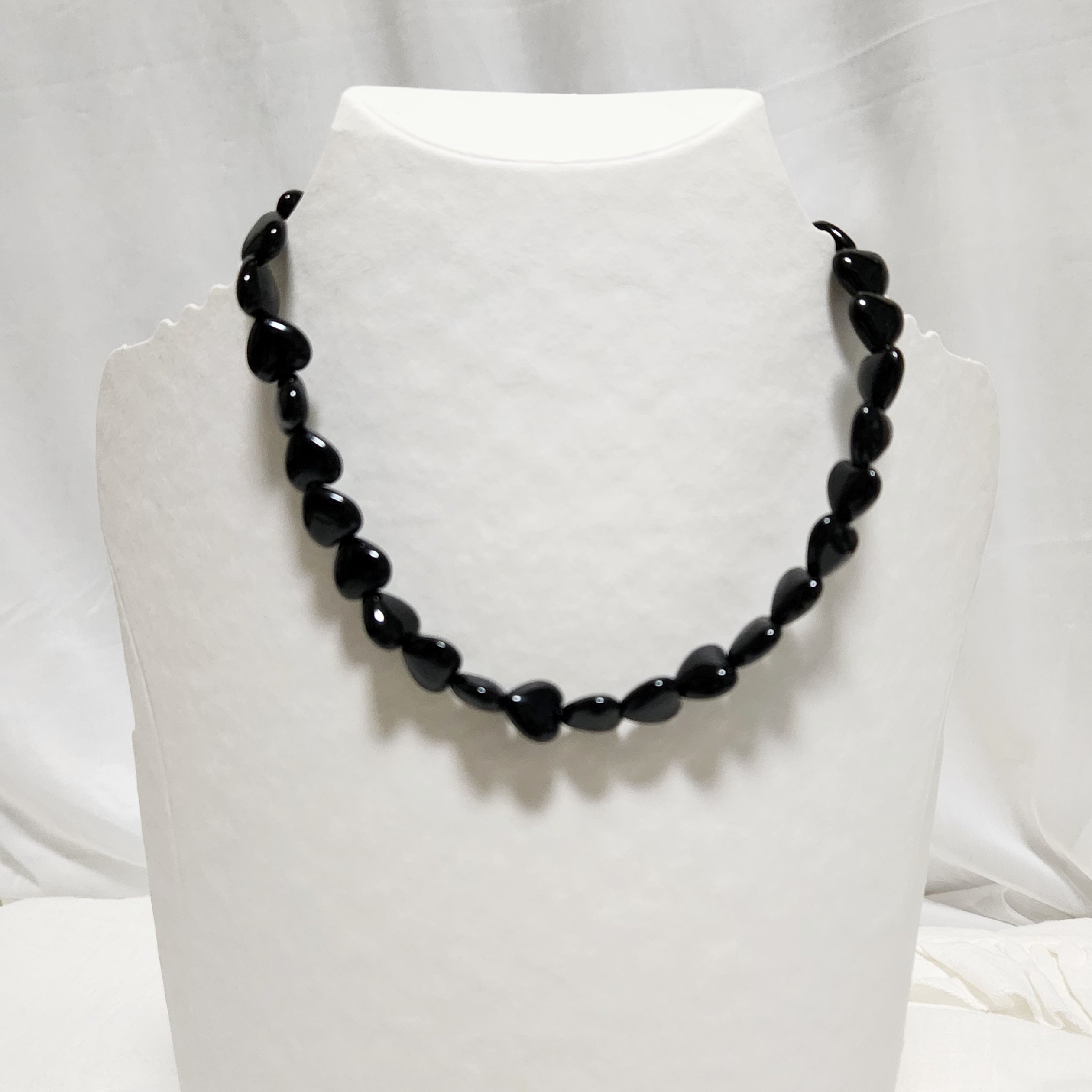 オニキス　ブラック　ハート　天然石　ネックレス