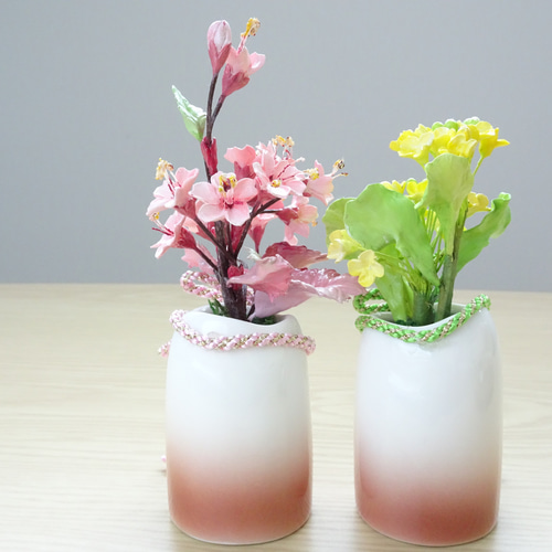 パンフラワー、菜の花、(樹脂粘土、ハンドメイド) パンフラワー、菜の花の一輪挿し(樹脂粘土、ハンドメイド - メルカリ
