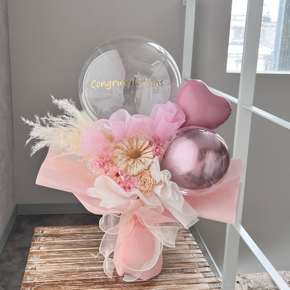 2way花束 お花屋さんのバルーンフラワー 301ピンク 結婚祝い 2way花束 お花屋さんのバルーンフラワー 301ピンク 結婚祝い