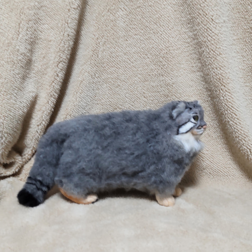 羊毛フェルト】マヌルネコ～立ち姿～【観賞用】 羊毛フェルト