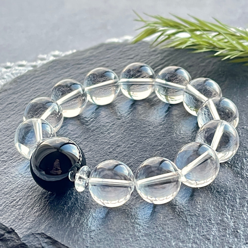 ブラジル産モリオン&ブラジル産高品質本水晶ブレス ブラジル産モリオン&ブラジル産高品質本水晶ブレス ブレスレット