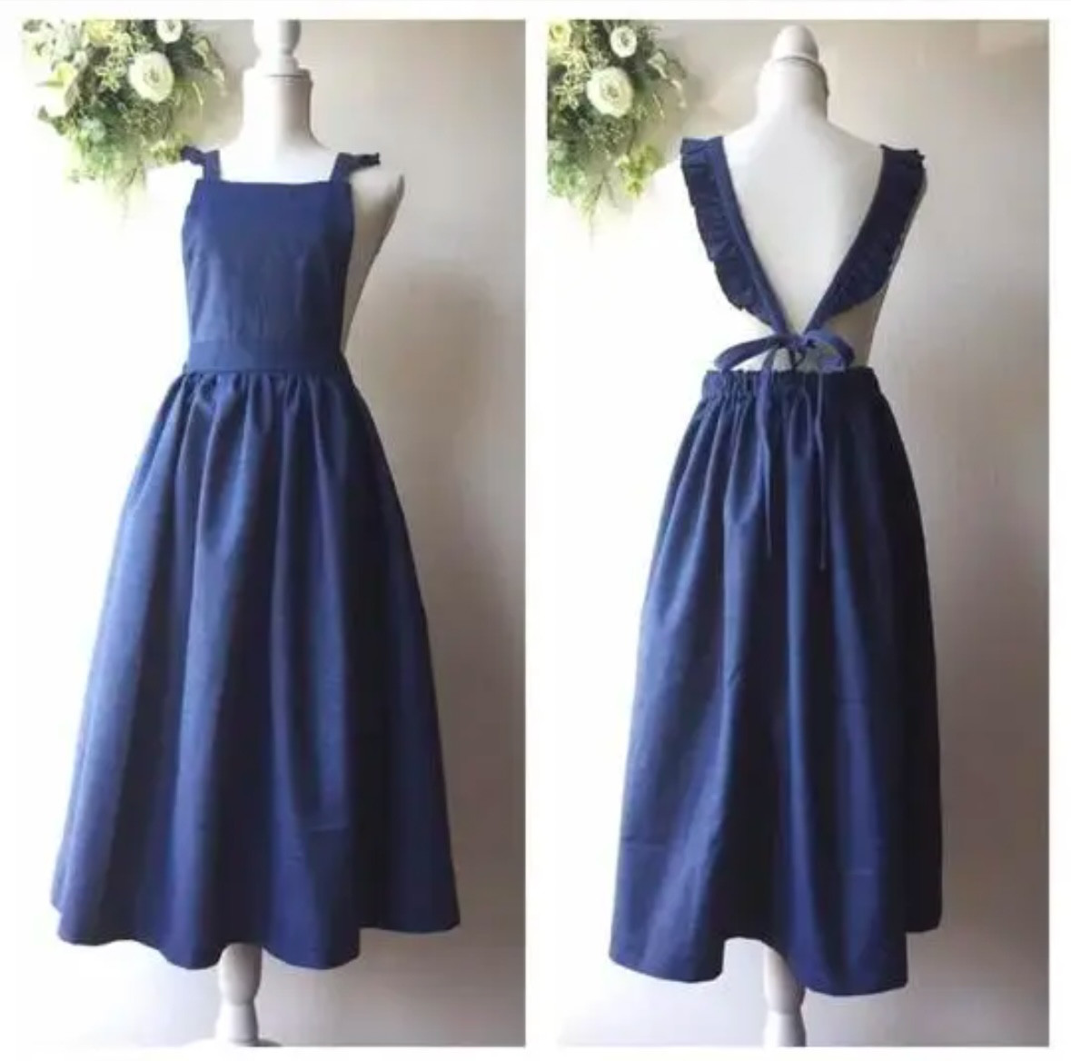 児島デニムエプロンワンピース