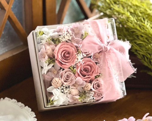 プリザーブドフラワー♡桜色のハンギングリース プリザーブドフラワー♡桜色のハンギングリース