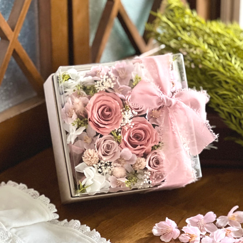 母の日|【限定3点】桜ボックスフラワー 春の贈り物 スプリングフラワー