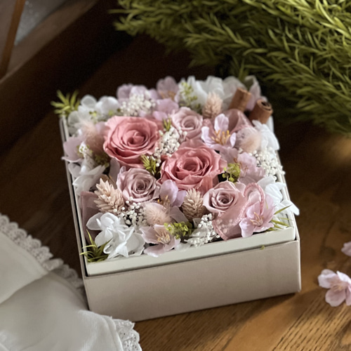 限定3点】桜ボックスフラワー 春の贈り物 スプリングフラワー