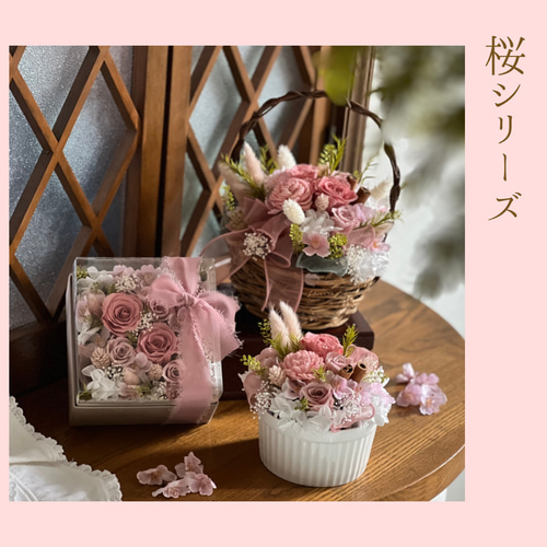 限定3点】桜ボックスフラワー 春の贈り物 スプリングフラワー