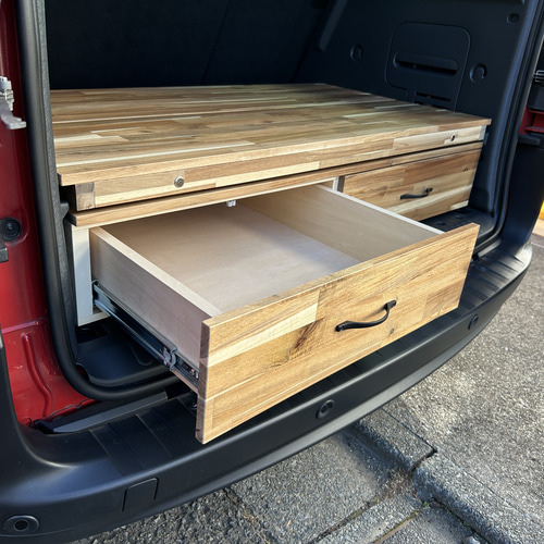 カングー2用 荷台フラット化キット アカシア材ニス仕上げ 木材・板