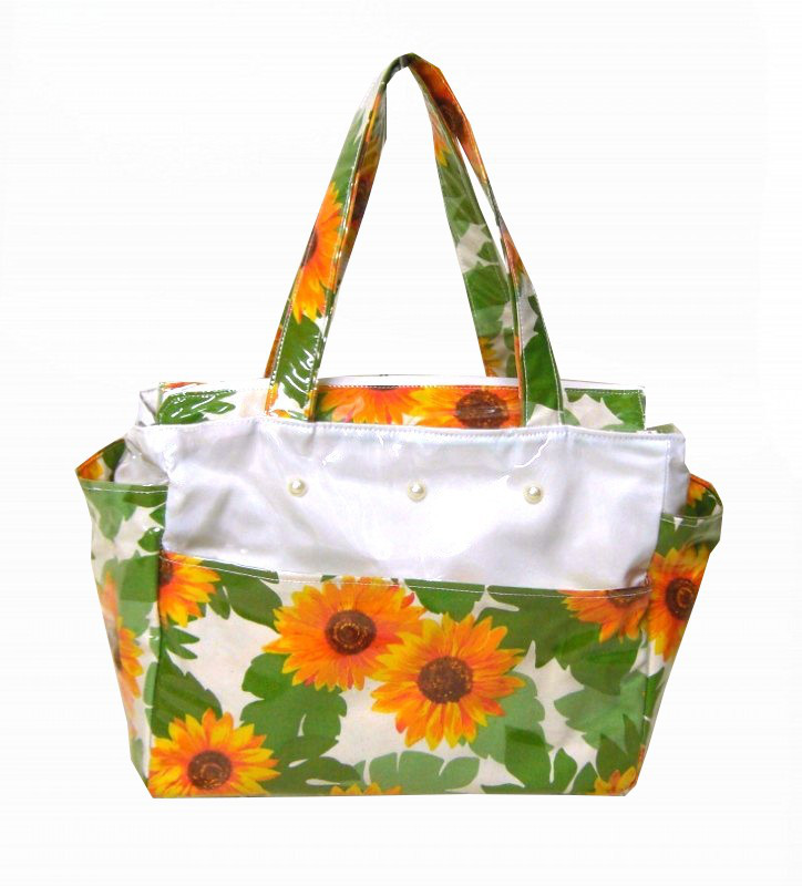 トートバック ヒマワリ柄 手提げバック 旅行バック