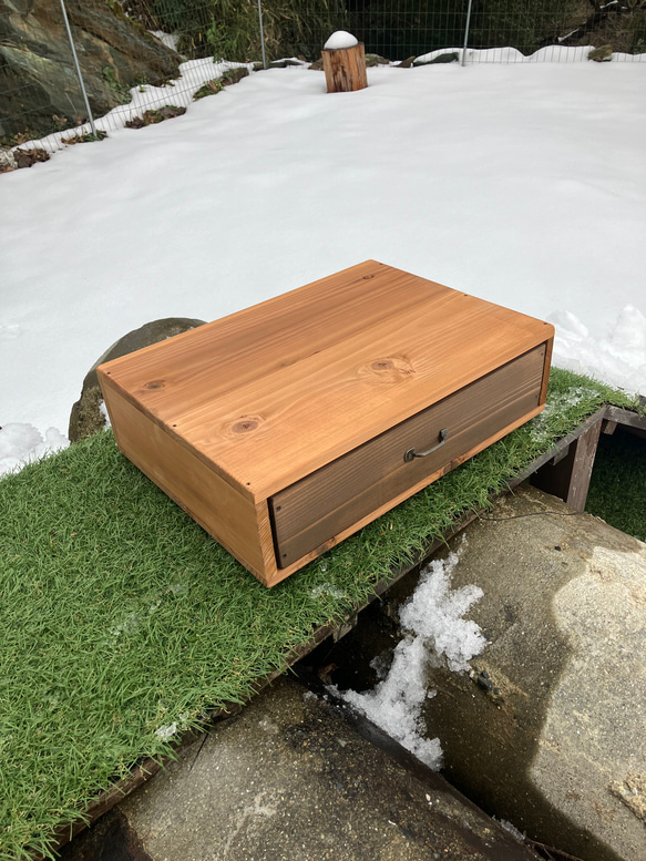 卓上収納ボックス〜1段〜(大サイズ) オークandウォルナットカラーver