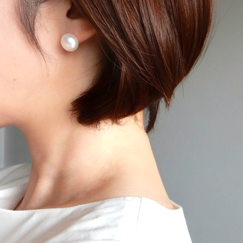 2way 淡水パールロング（3連）ピアス/イヤリング 14kgf ウェディング