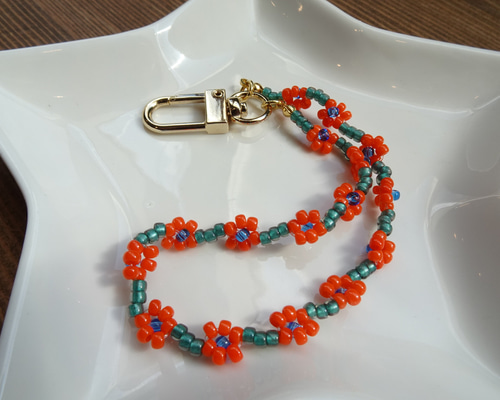 ビーズストラップ（オレンジ） 携帯ストラップ Rama 通販 18769079