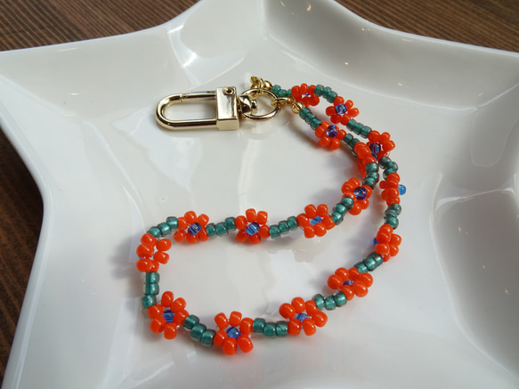 ビーズストラップ（オレンジ） 携帯ストラップ Rama 通販 18769079