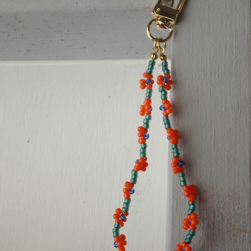 ビーズストラップ（オレンジ） 携帯ストラップ Rama 通販 18769079