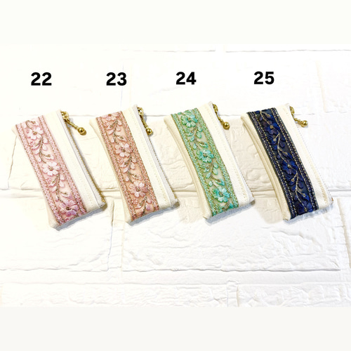 累計1000個突破✨ リップケース インド刺繍リボン インド刺繍 インド