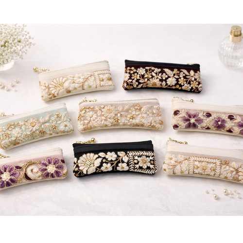 累計1000個突破✨ リップケース インド刺繍リボン インド刺繍 インド