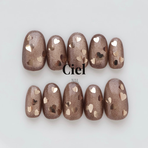 size order】ネイルチップ ハートホロ ハートネイル