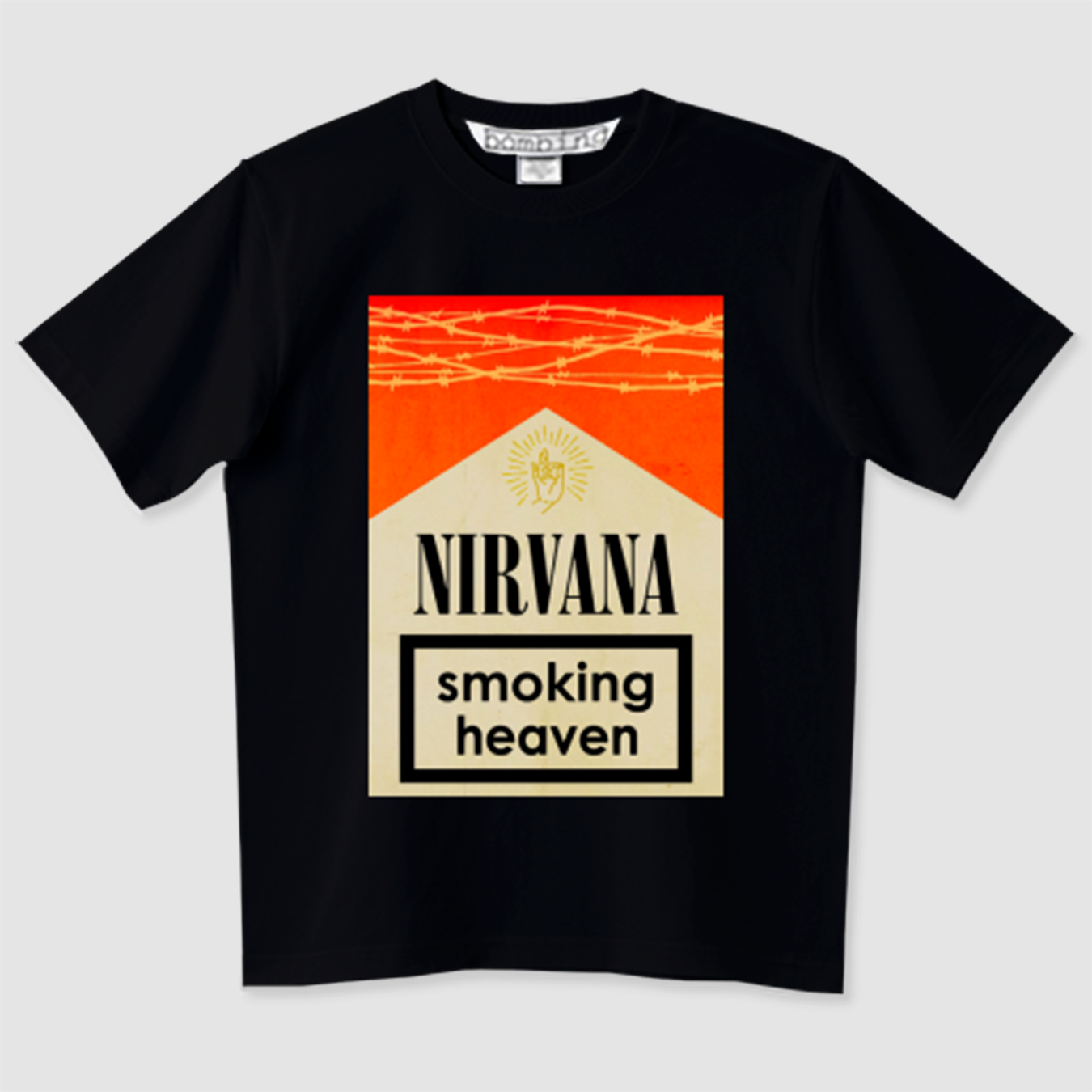 NIRVANA　シガレットジャケット　レトロレッド×ゴールド　ブラックTシャツ【 インクジェット 】
