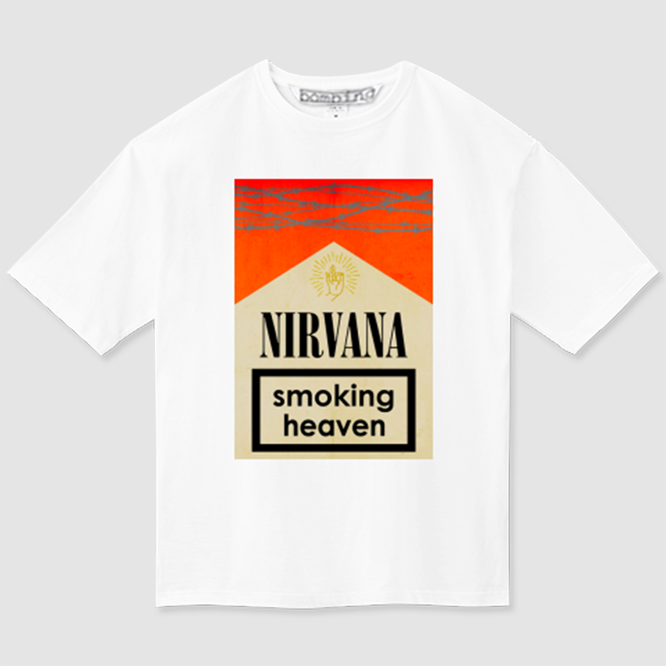 NIRVANA　シガレットジャケット　レトロレッド×シルバー　ホワイトTシャツ【 インクジェット 】